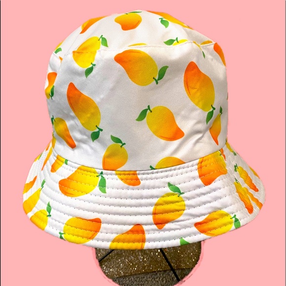 REVERSIBLE-TROPICAL MANGO BUCKET HAT 🥭 - Picture 1 of 1